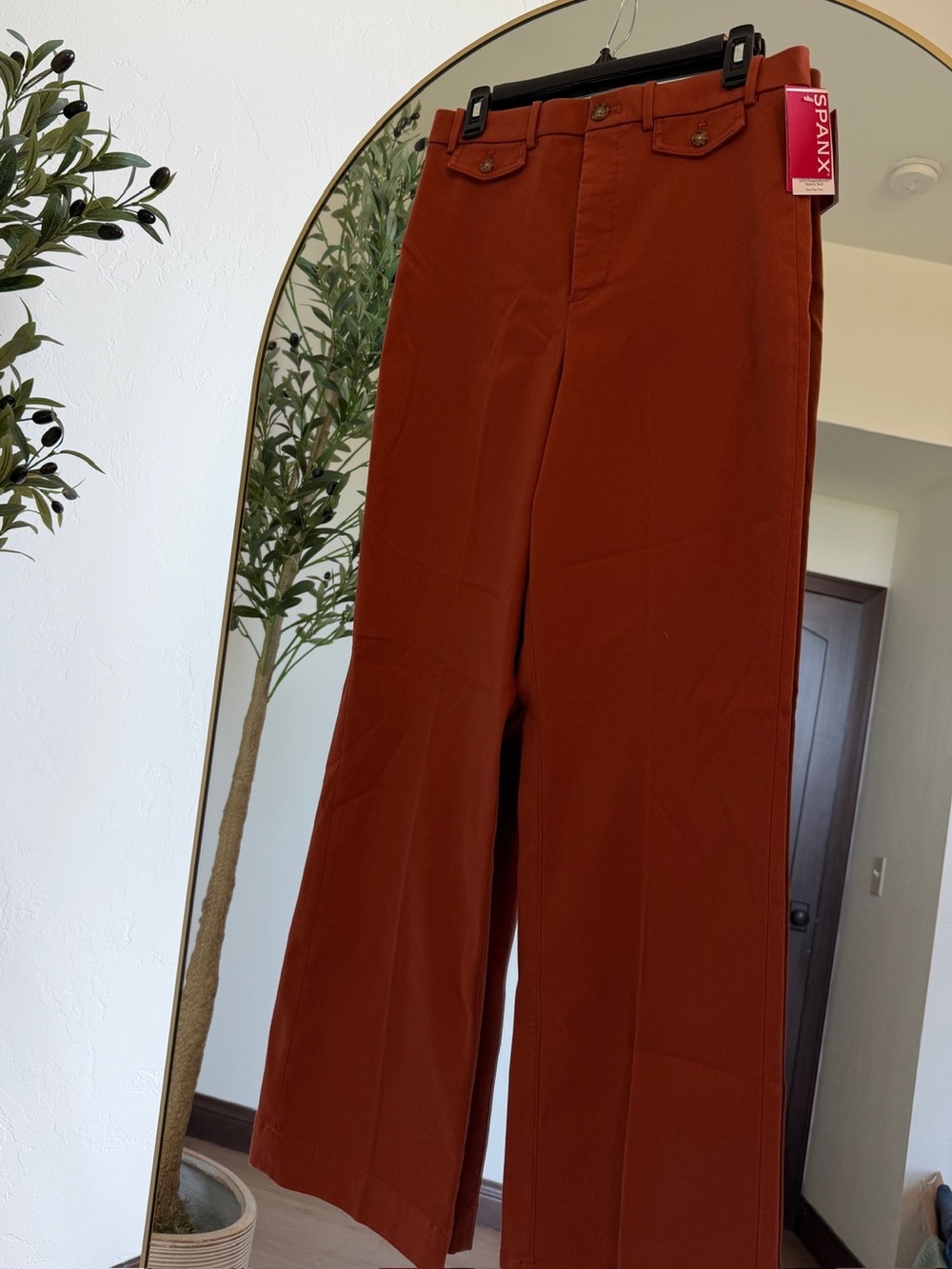 SPANX Wide-Leg Pants in Rust Brown